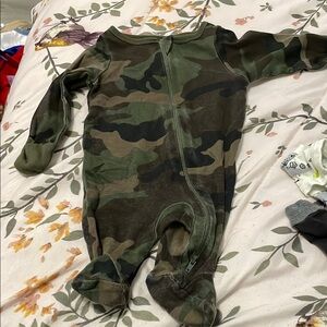 Wonder Nation Camouflage Green and Brown One Piece Footies